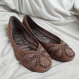 Sam Edelman women's size 10 suede Charleen beaded round toe ballet flats